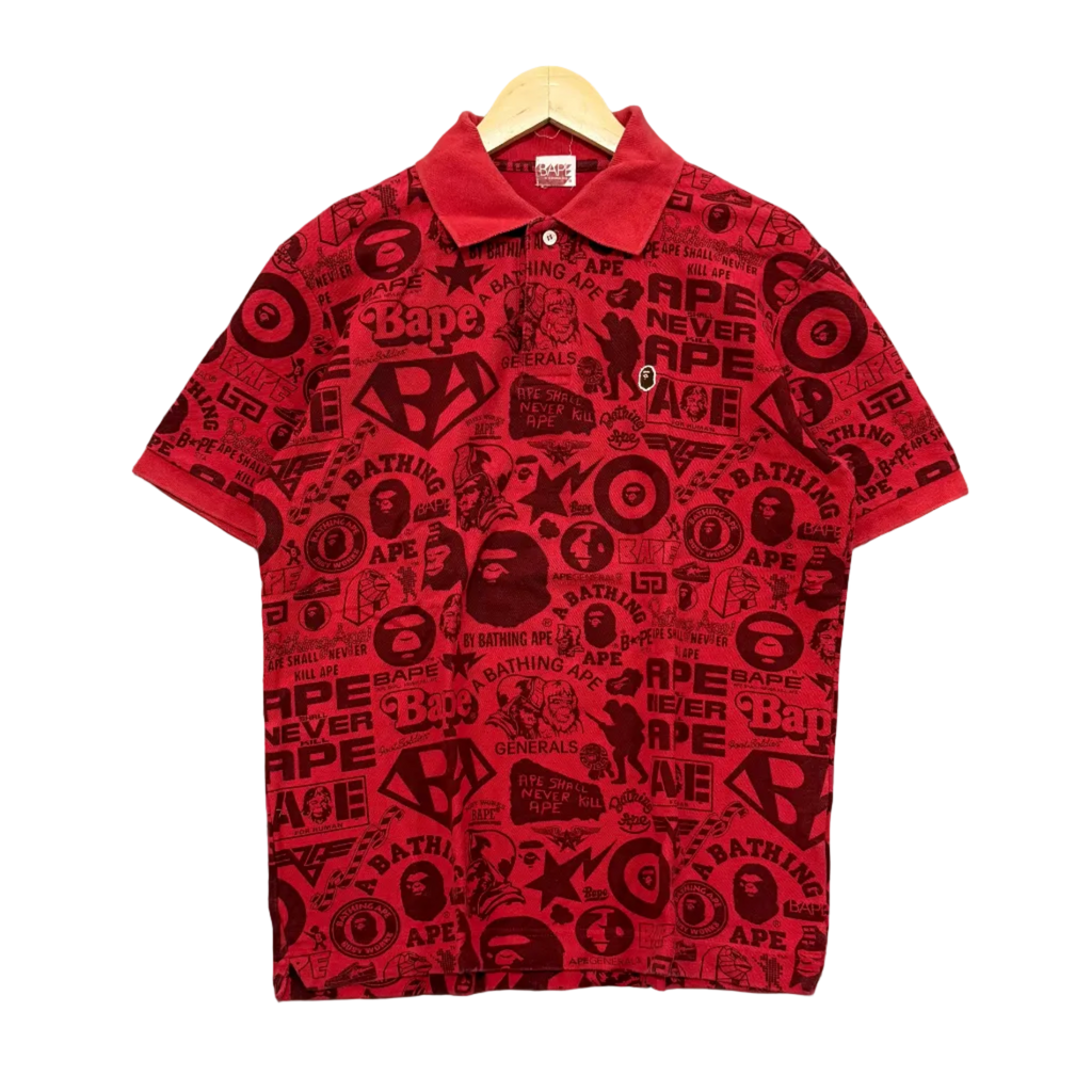 OG A Bathing Ape AOP Polo Shirt - Size L to XL