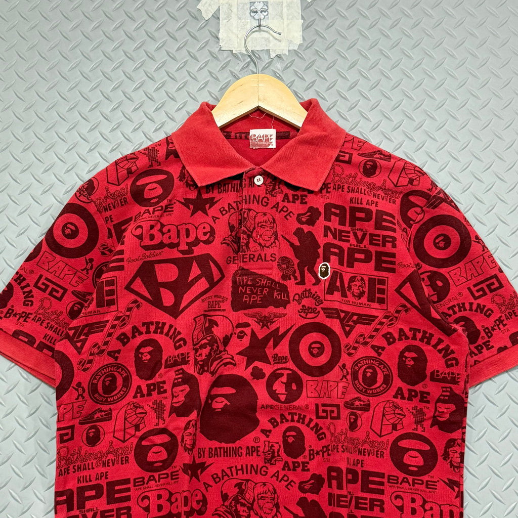 OG A Bathing Ape AOP Polo Shirt - Size L to XL