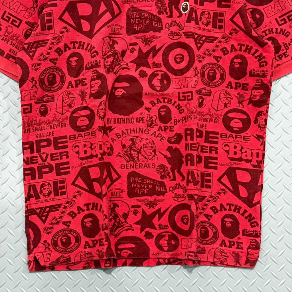 OG A Bathing Ape AOP Polo Shirt - Size L to XL