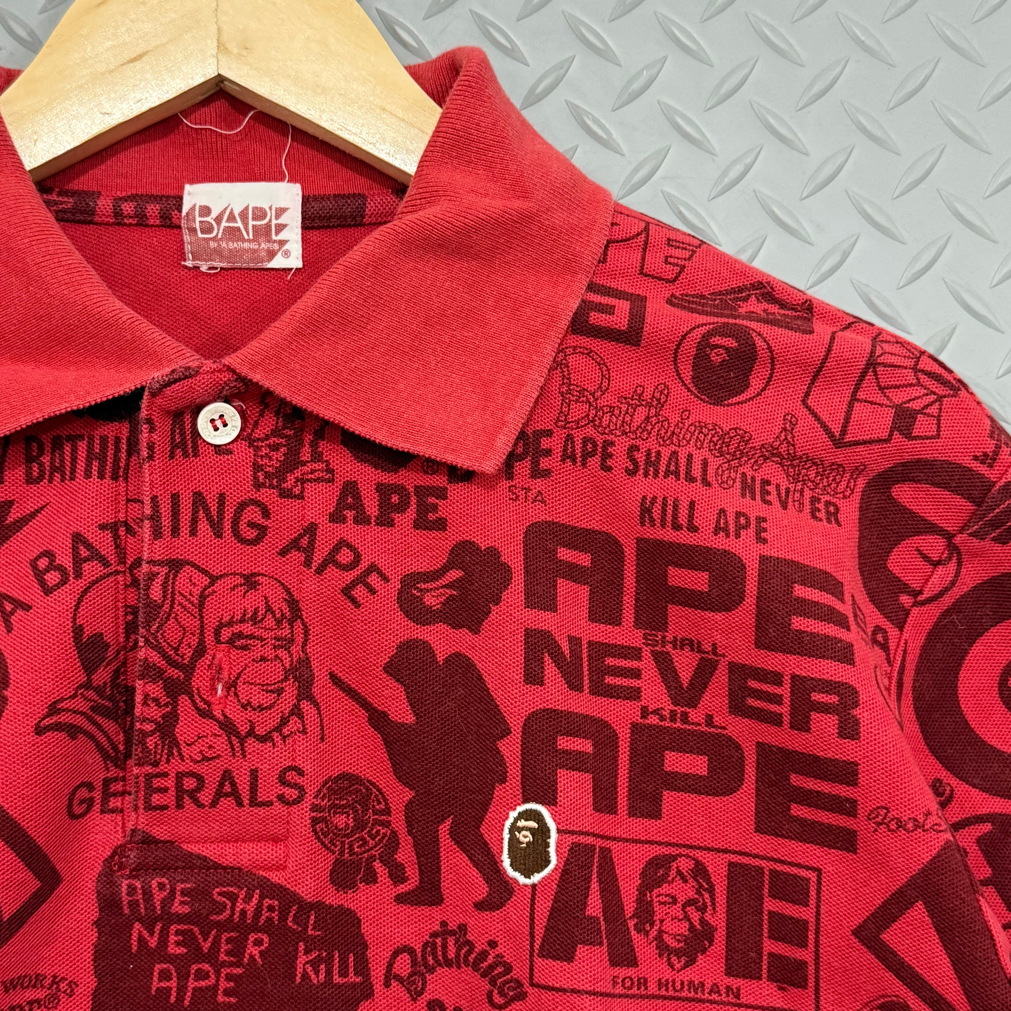 OG A Bathing Ape AOP Polo Shirt - Size L to XL