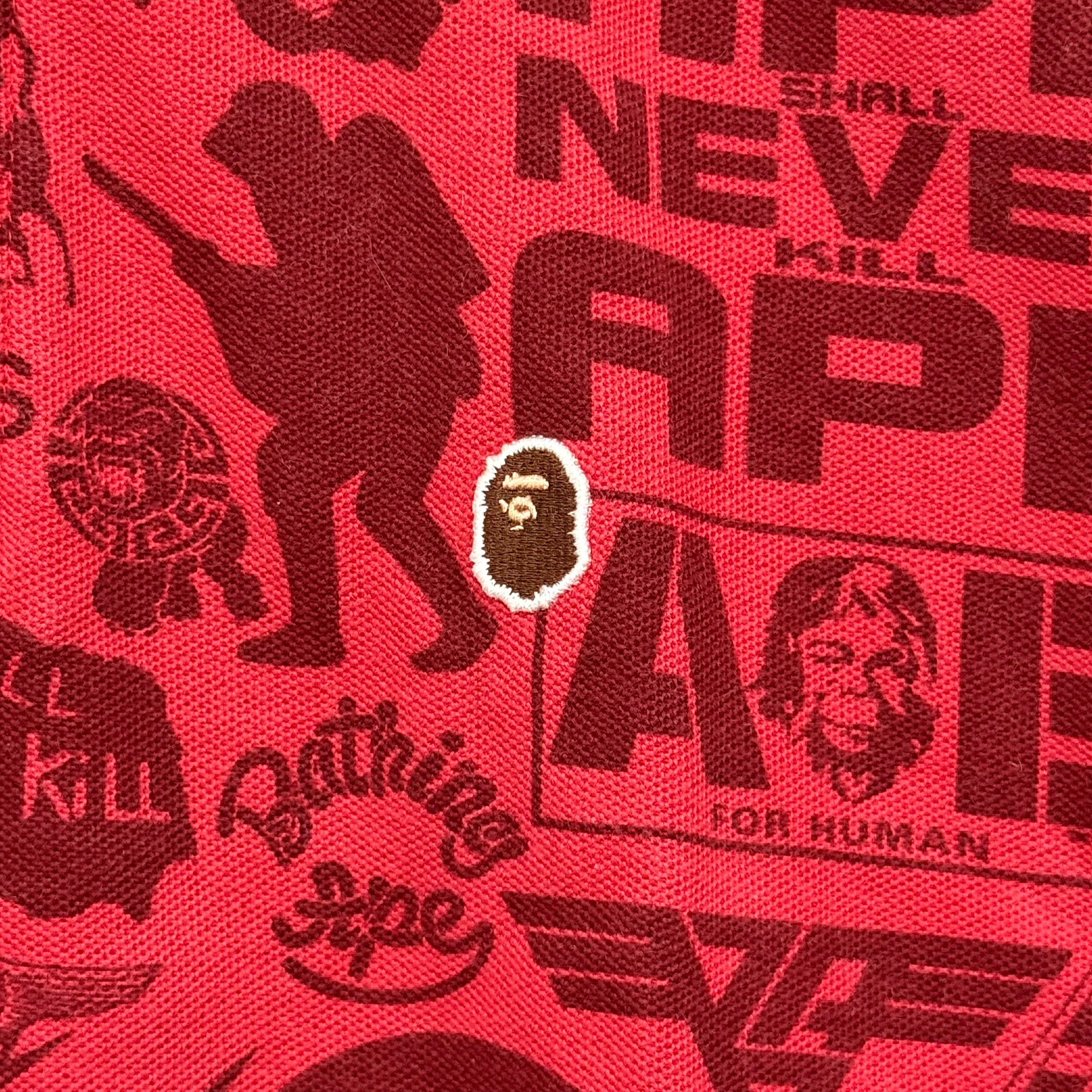 OG A Bathing Ape AOP Polo Shirt - Size L to XL
