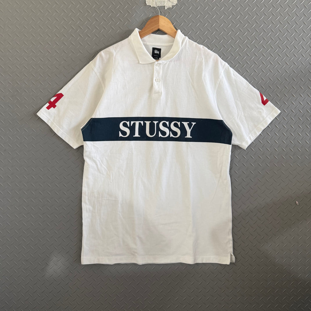 Stussy Center Logo Polo Shirt - Size XL