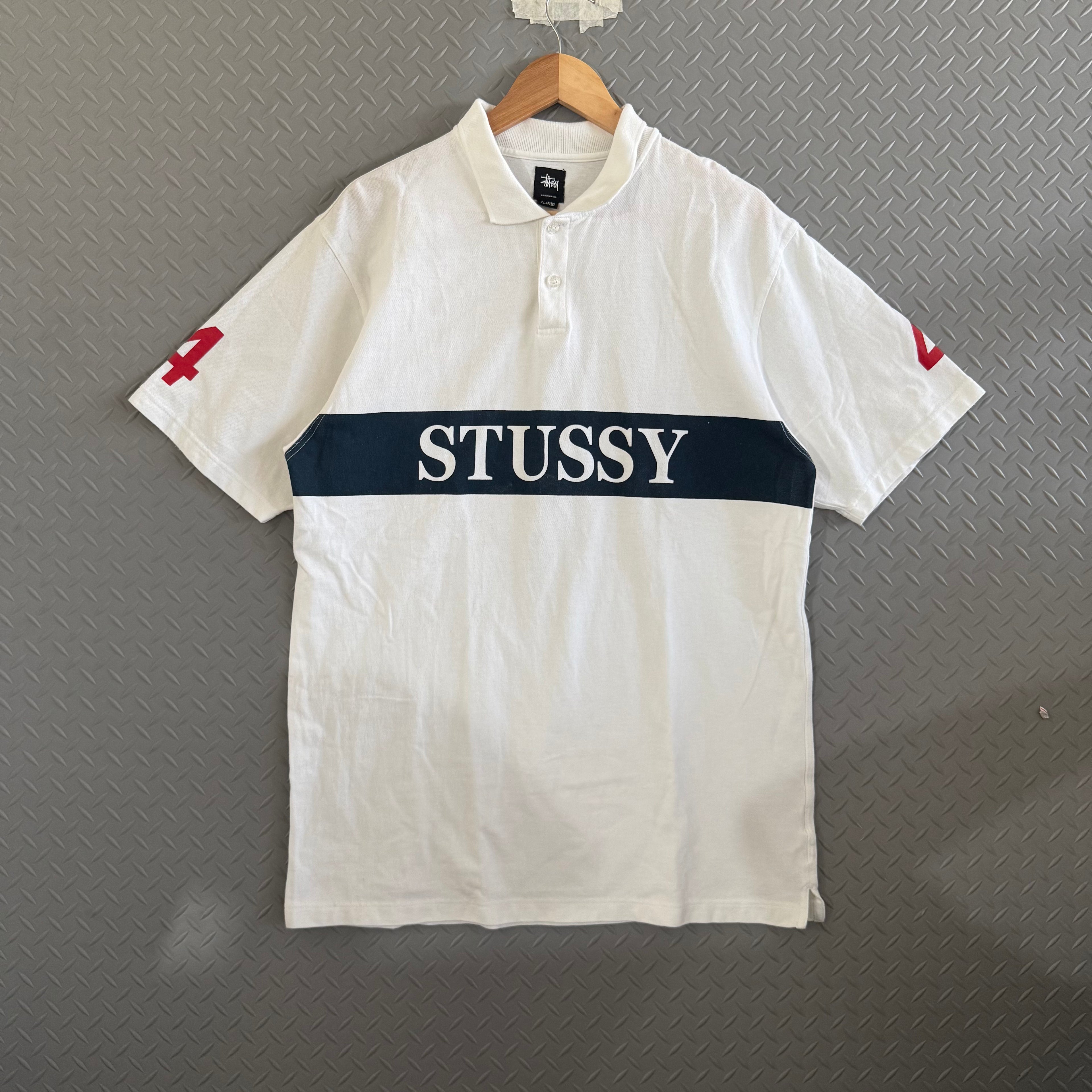 Stussy Center Logo Polo Shirt - Size XL