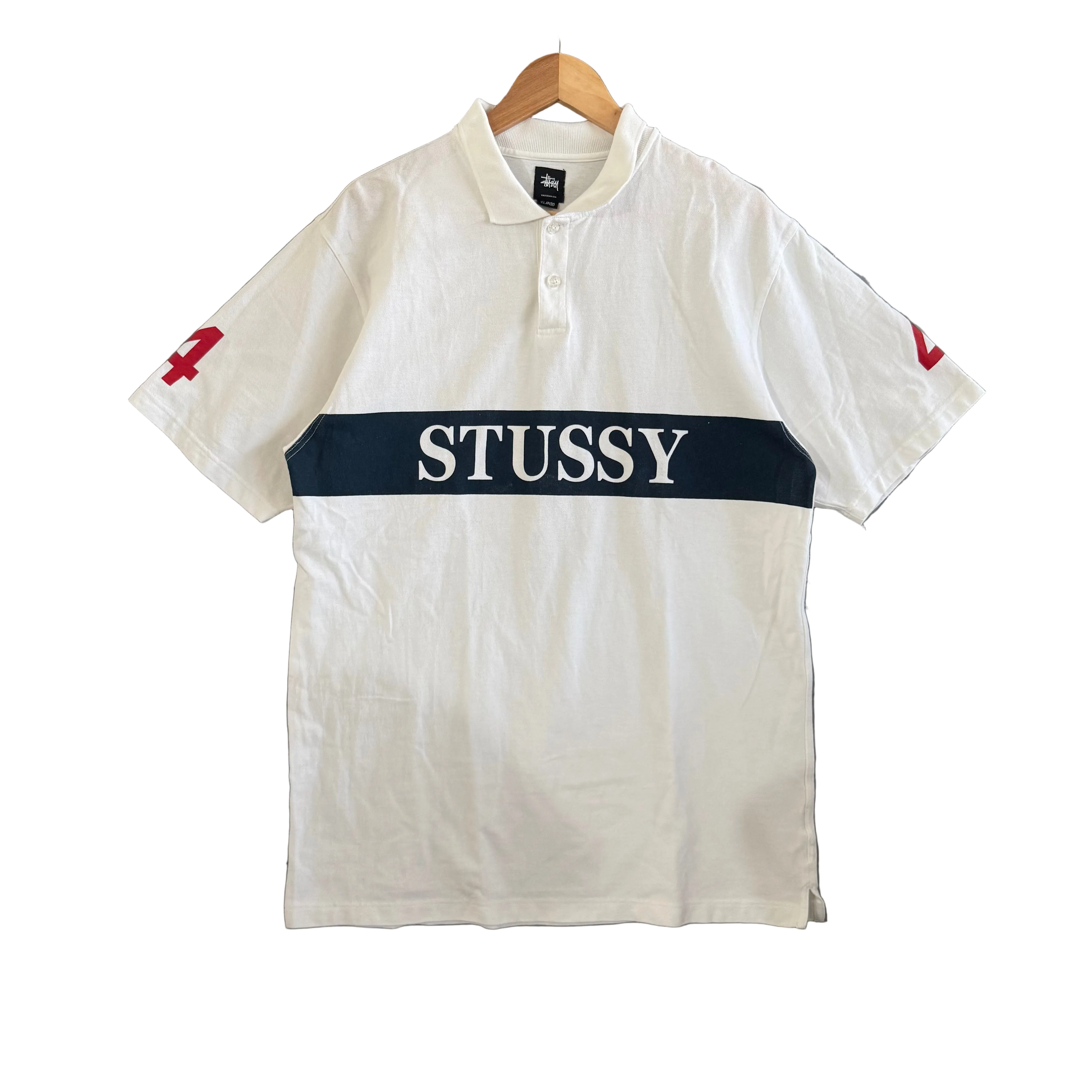 Stussy Center Logo Polo Shirt - Size XL