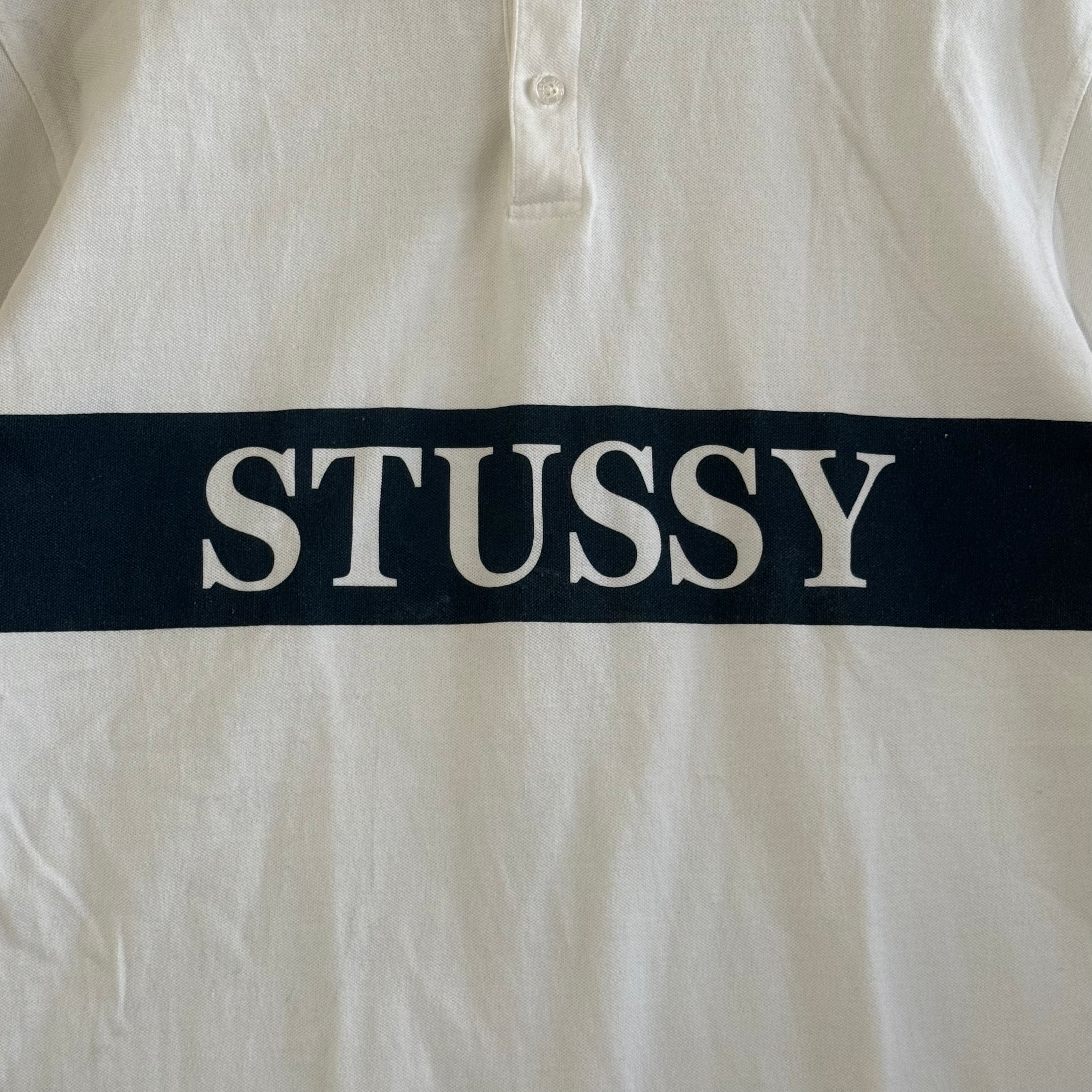 Stussy Center Logo Polo Shirt - Size XL