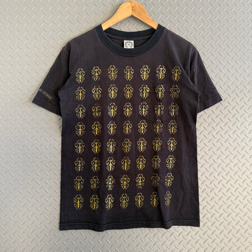 Chrome Hearts Metallic Gold Dagger Pocket Tee - Size S