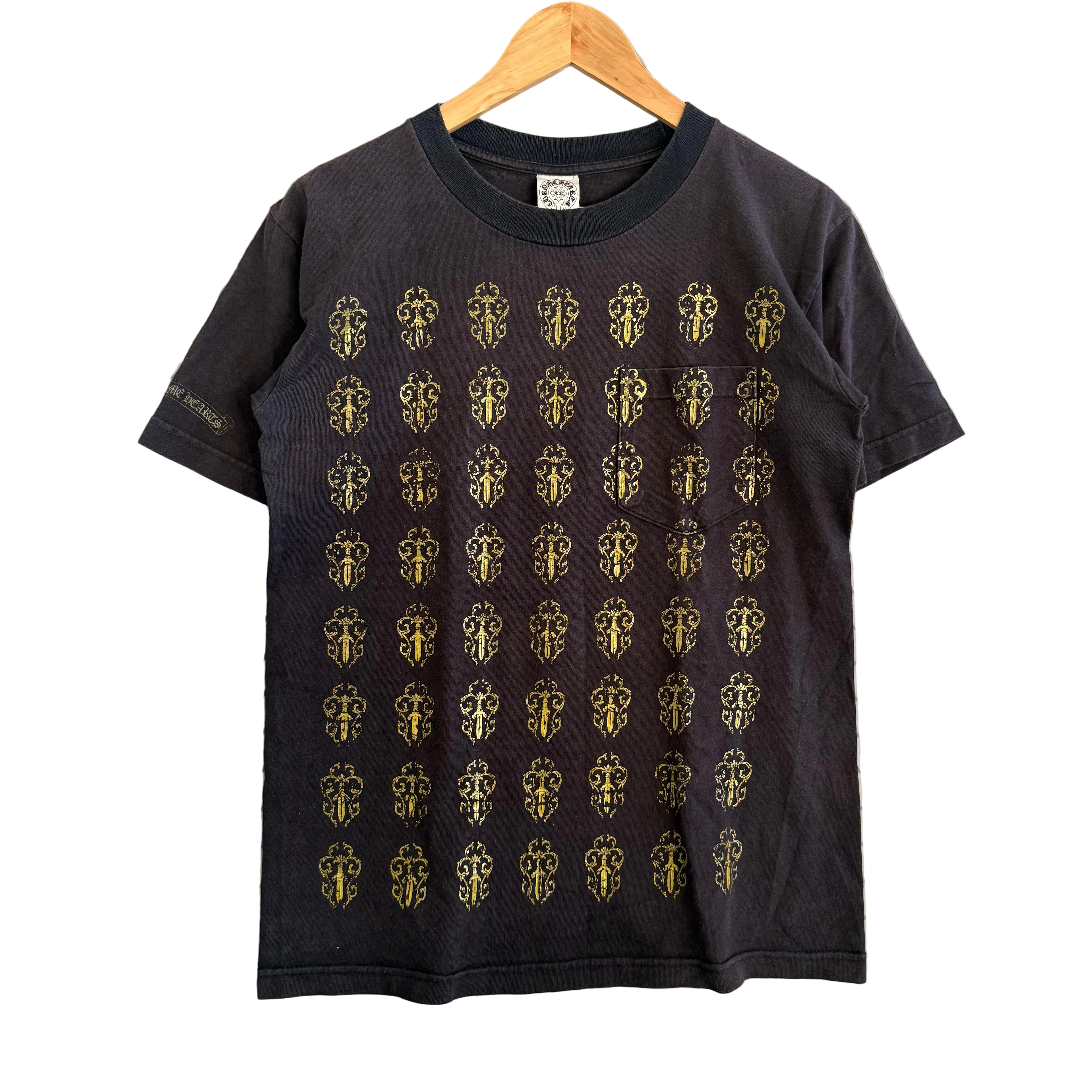 Chrome Hearts Metallic Gold Dagger Pocket Tee - Size S