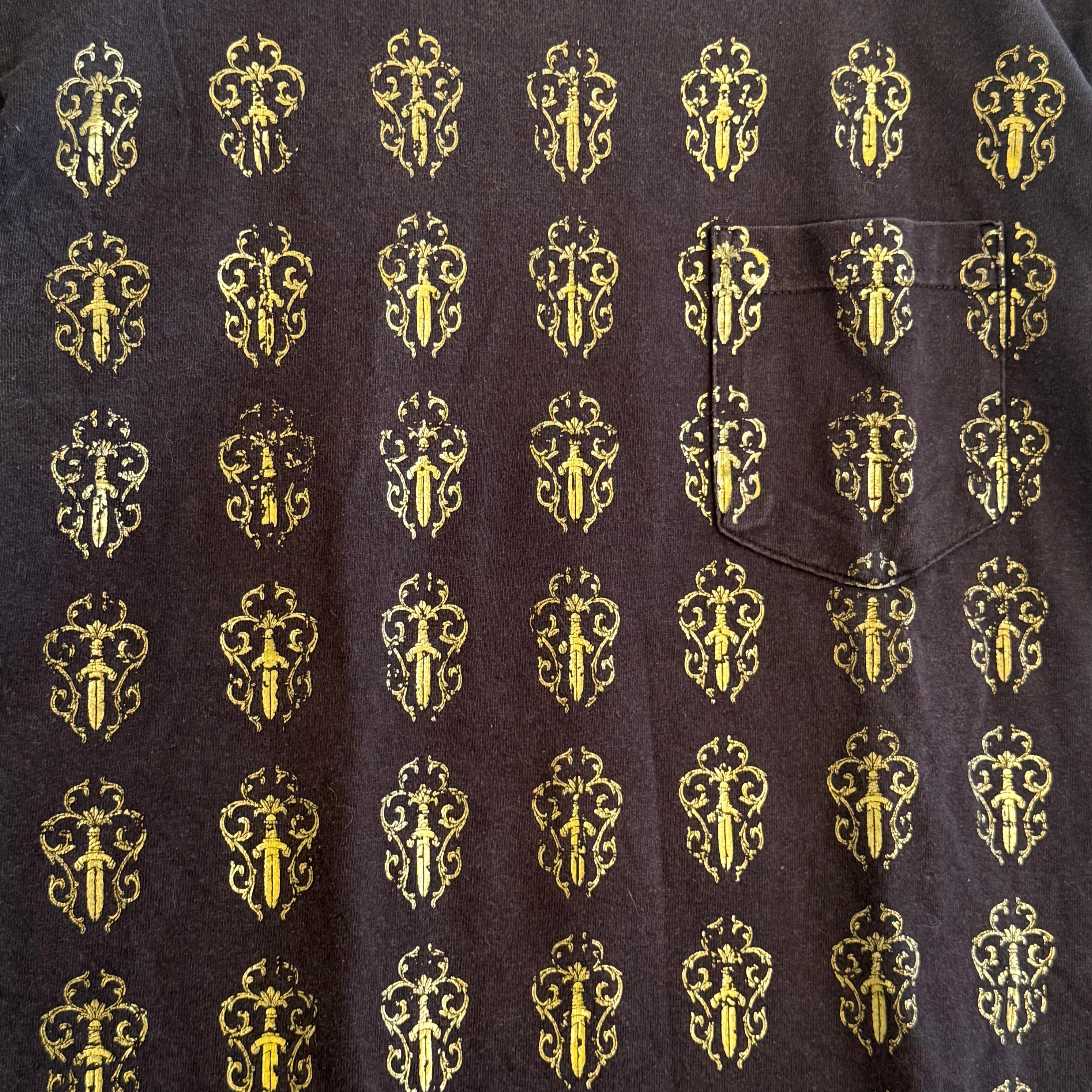 Chrome Hearts Metallic Gold Dagger Pocket Tee - Size S