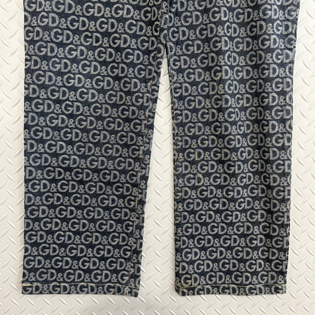 Dolce and Gabban Monogram Jeans - Size 36