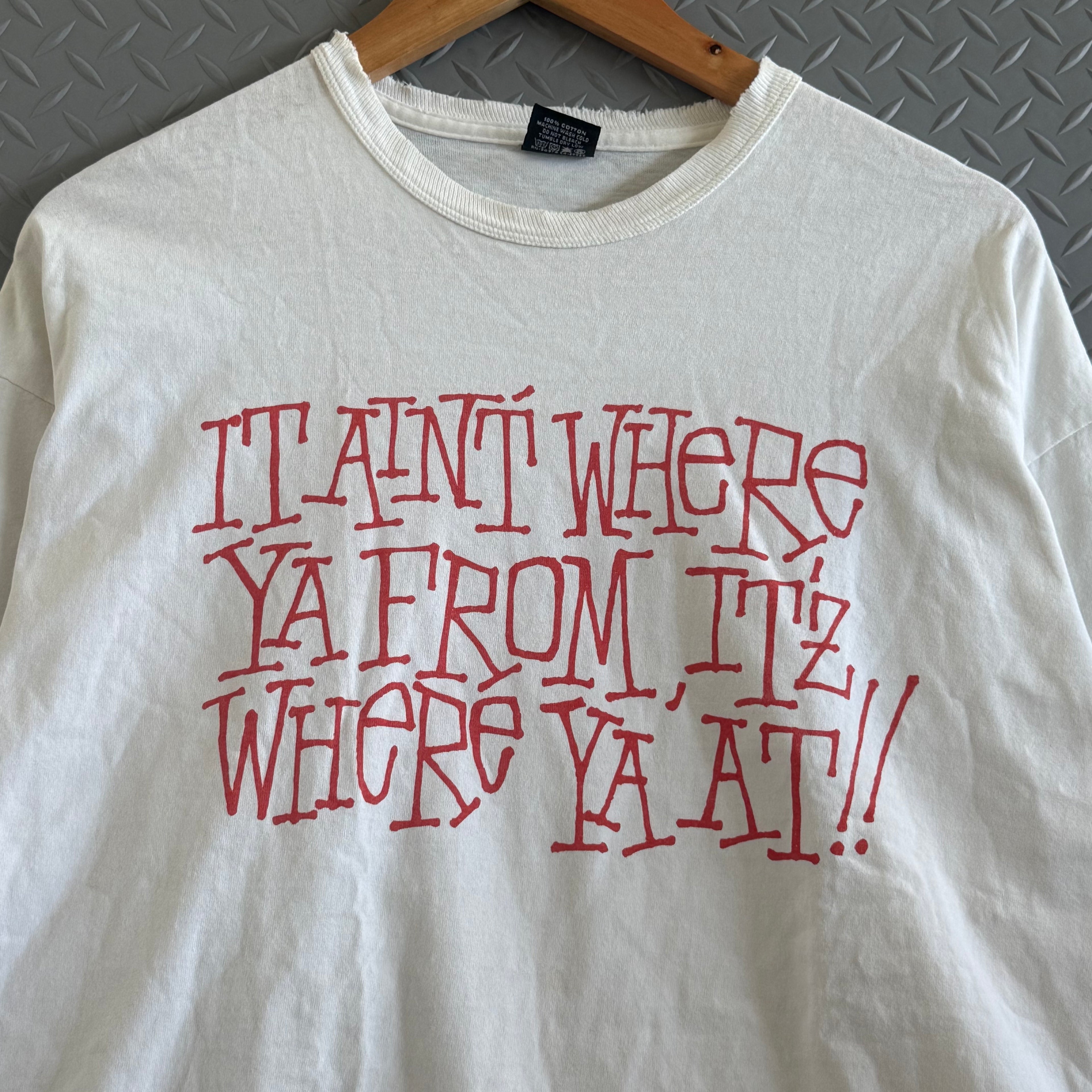 Stussy Distressed "It aint where ya from" Longsleeve Tee - Size XL