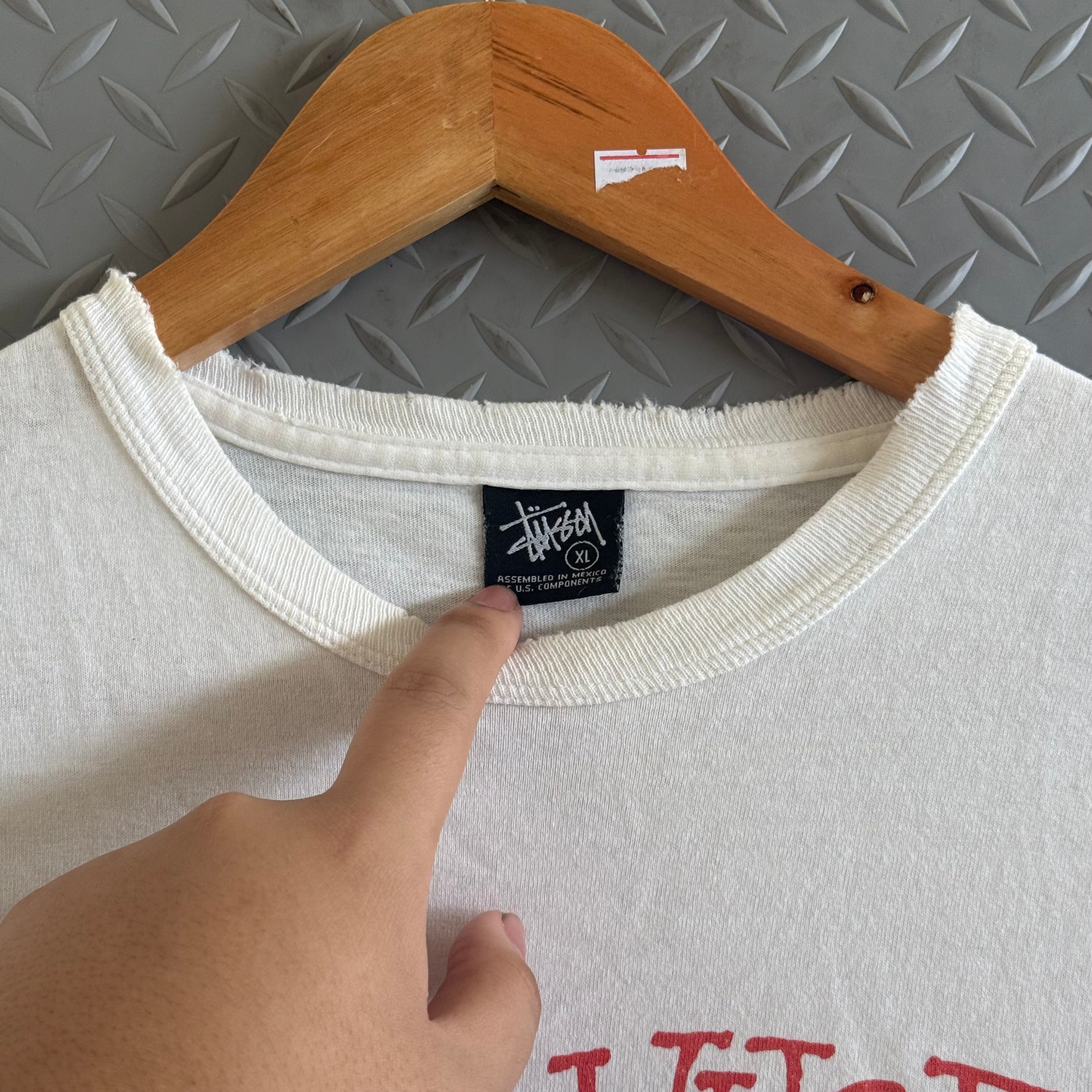 Stussy Distressed "It aint where ya from" Longsleeve Tee - Size XL