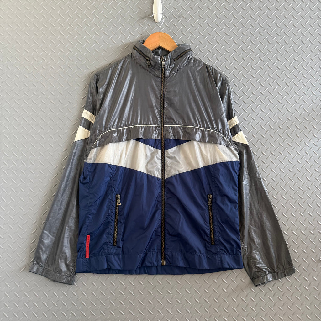 Prada SS08 Grey and Blue Sport Jacket - Size S