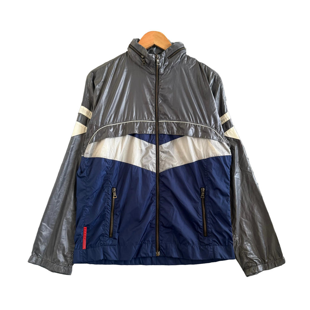 Prada SS08 Grey and Blue Sport Jacket - Size S