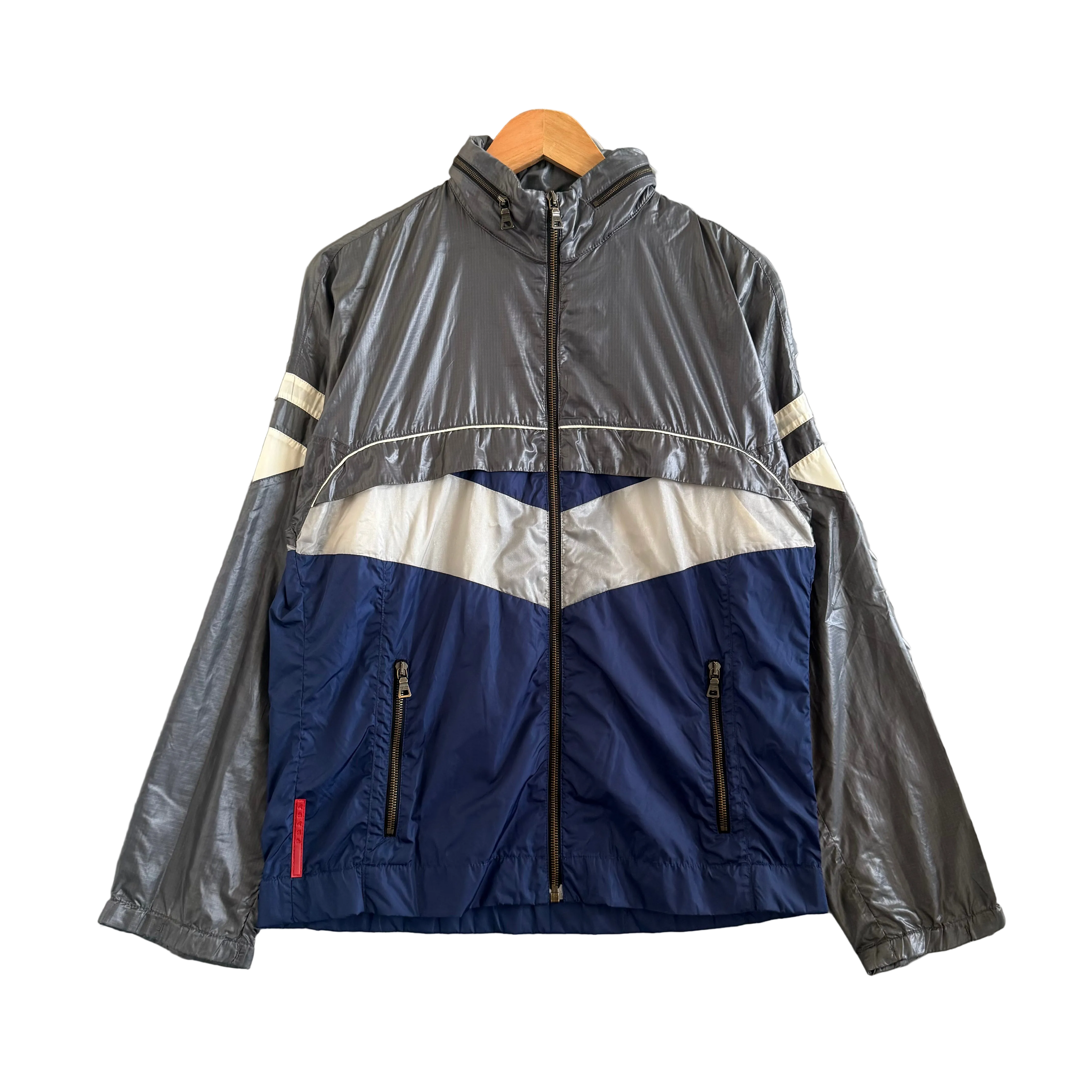 Prada SS08 Grey and Blue Sport Jacket - Size S