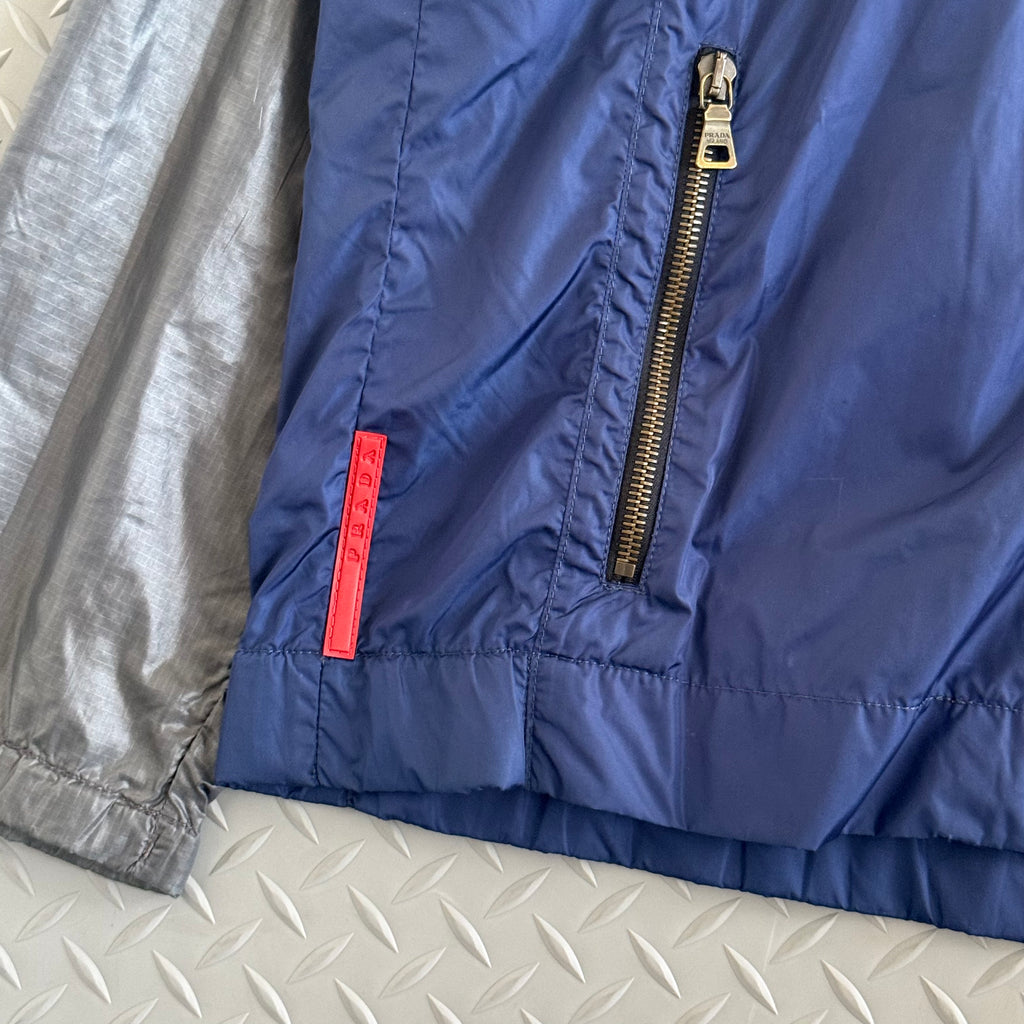 Prada SS08 Grey and Blue Sport Jacket - Size S