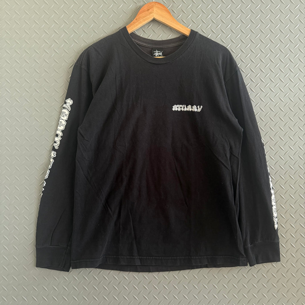 Stussy Black Fade Longsleeve Tee - Size M