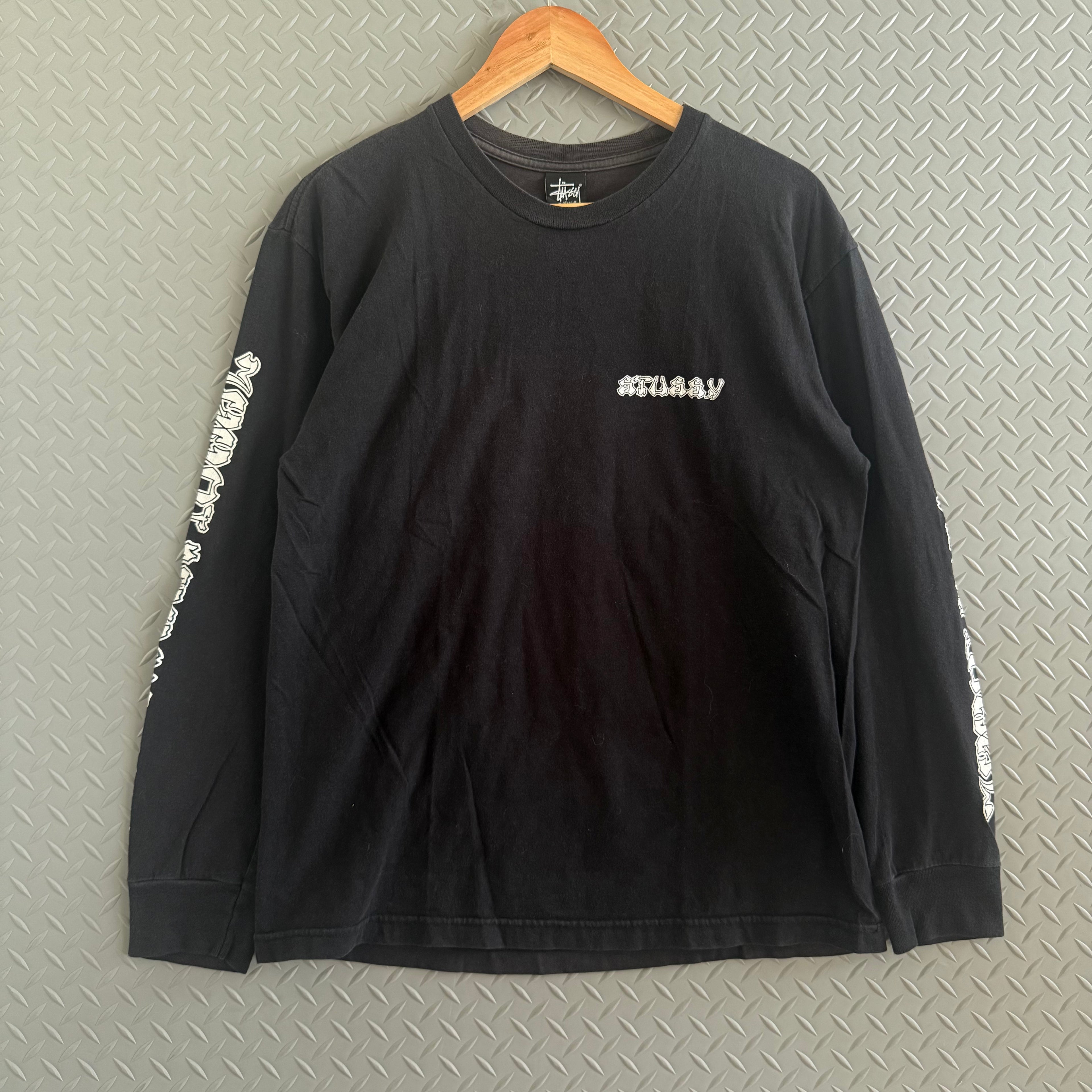 Stussy Black Fade Longsleeve Tee - Size M