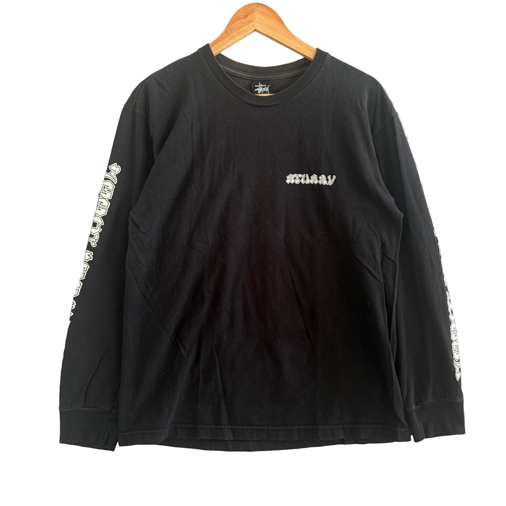 Stussy Black Fade Longsleeve Tee - Size M