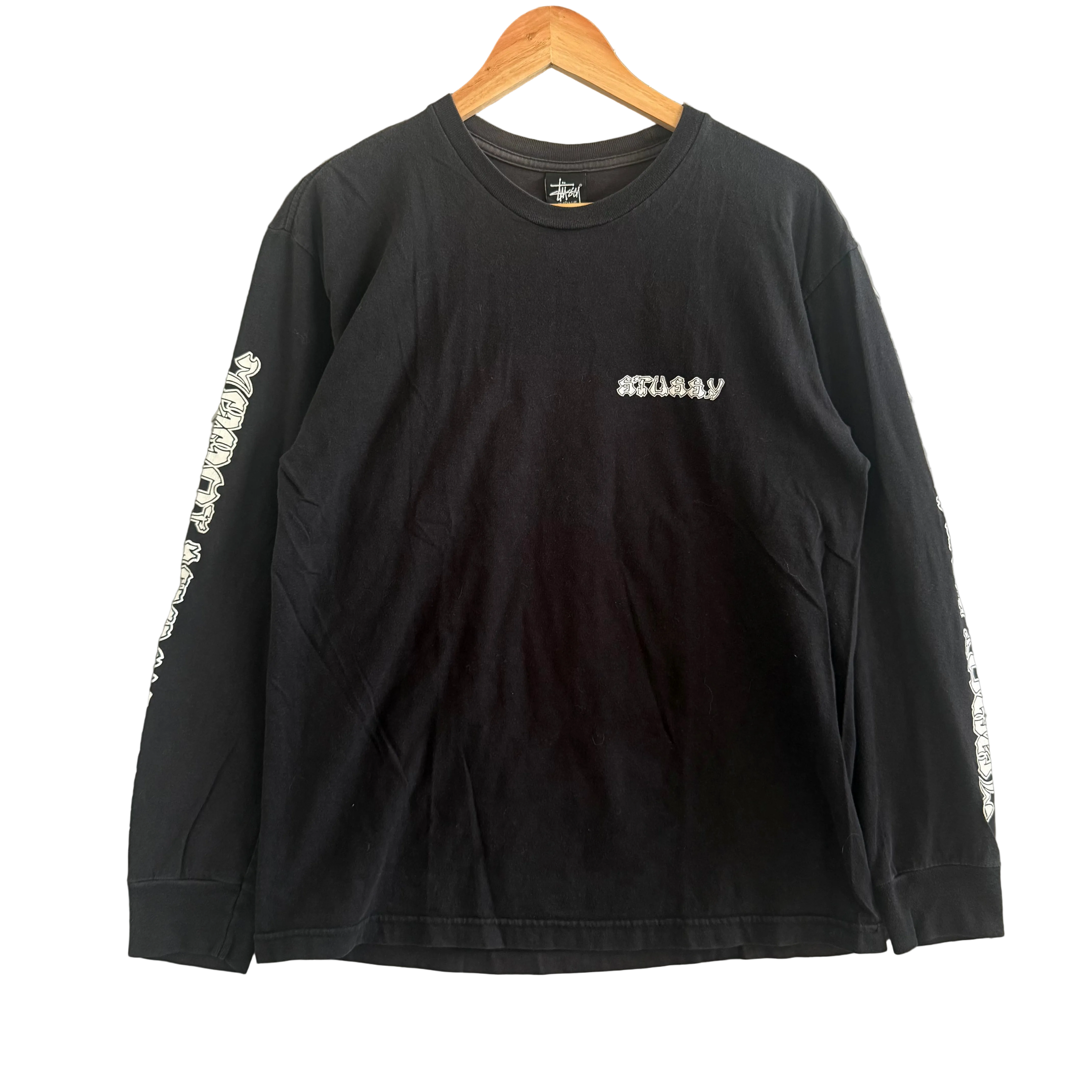 Stussy Black Fade Longsleeve Tee - Size M