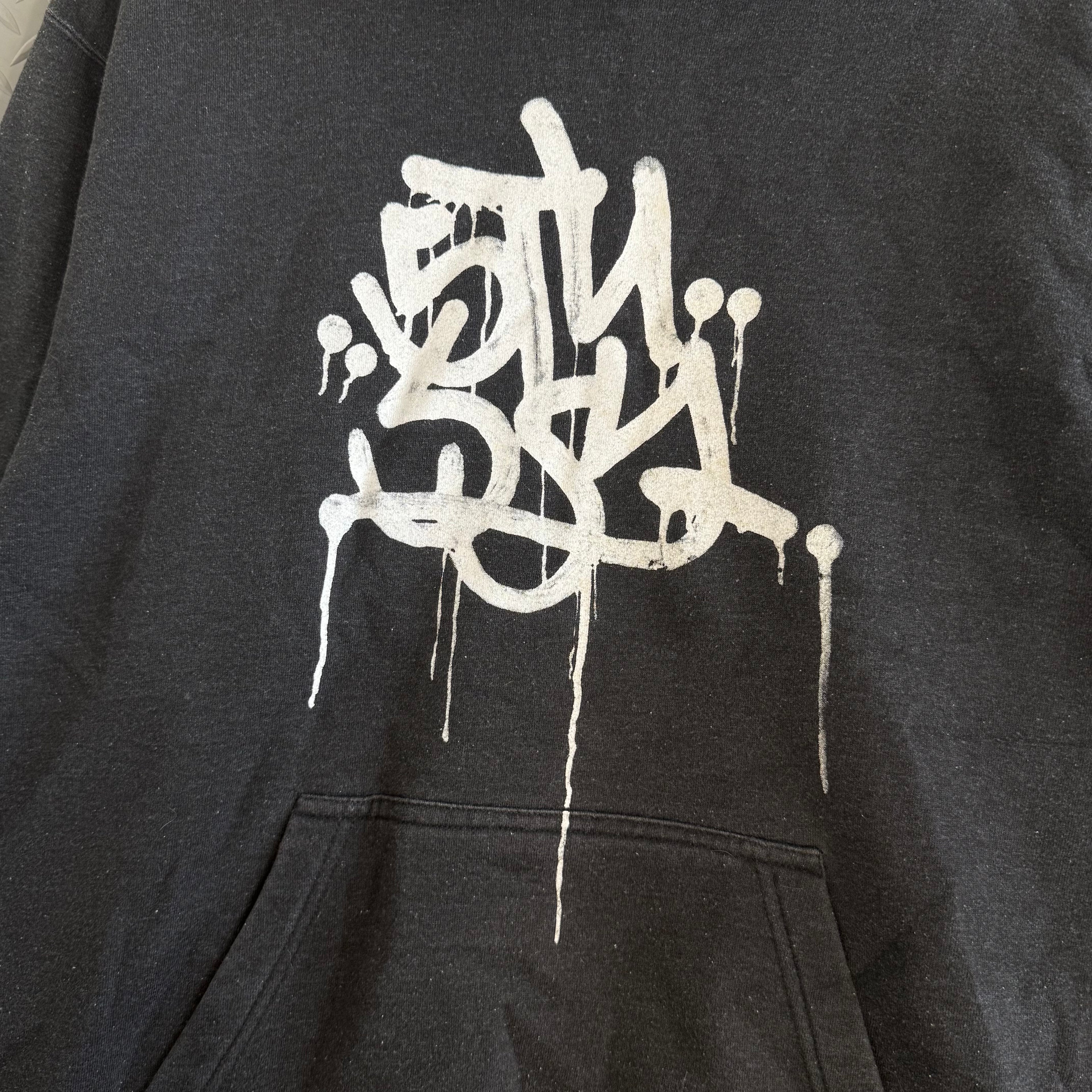 Vintage Stussy Graffiti Hoodie - Size M