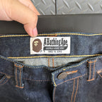 A Bathing Ape Embroidred Denim Shorts - Size M