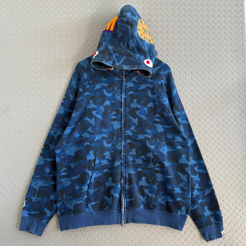A Bathing Ape Shark Flame Hoodie - Size XL