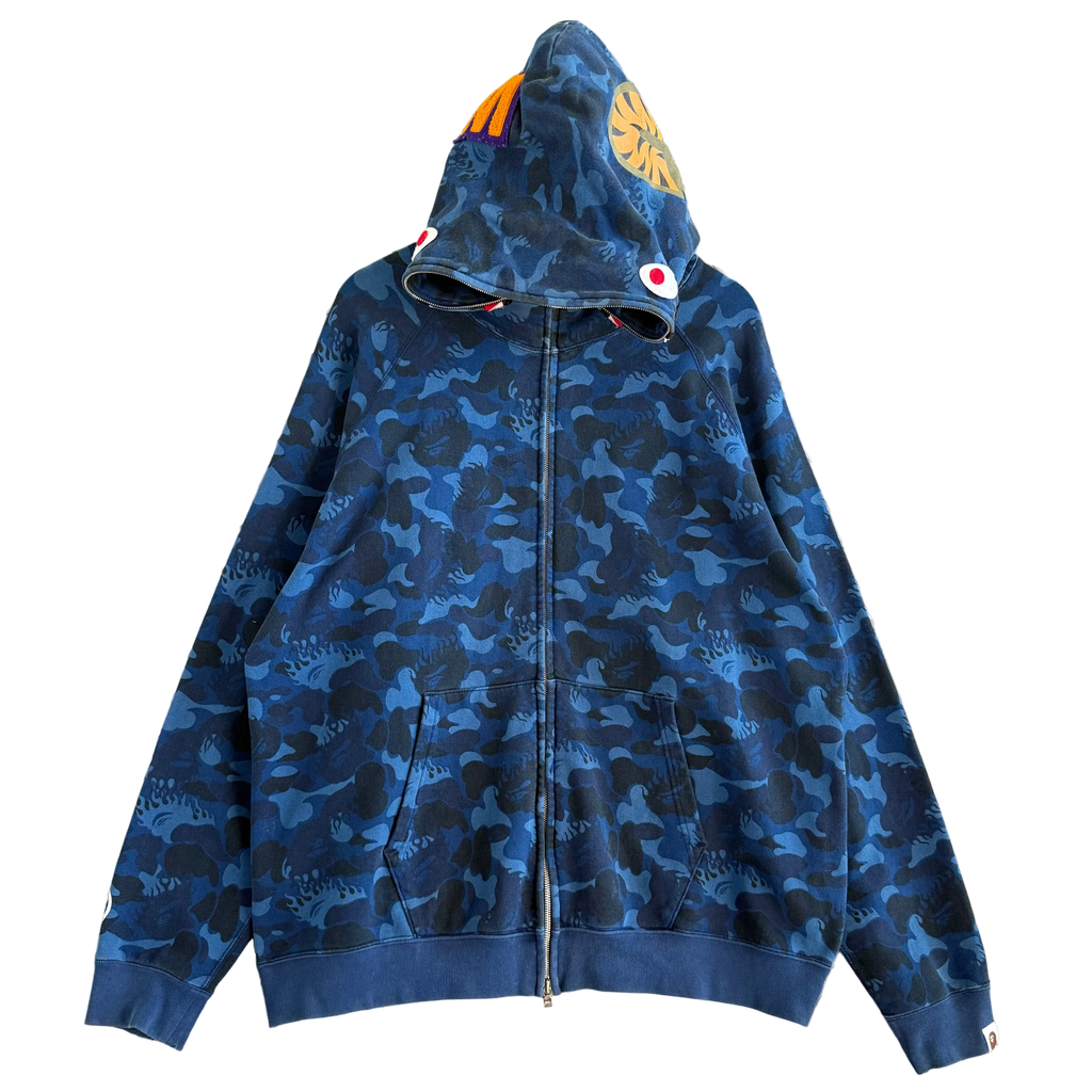 A Bathing Ape Shark Flame Hoodie - Size XL