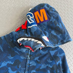 A Bathing Ape Shark Flame Hoodie - Size XL