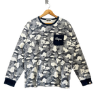 BAPE Stripe ABC Camo Relaxed Fit Pocket L/S Tee - Size L