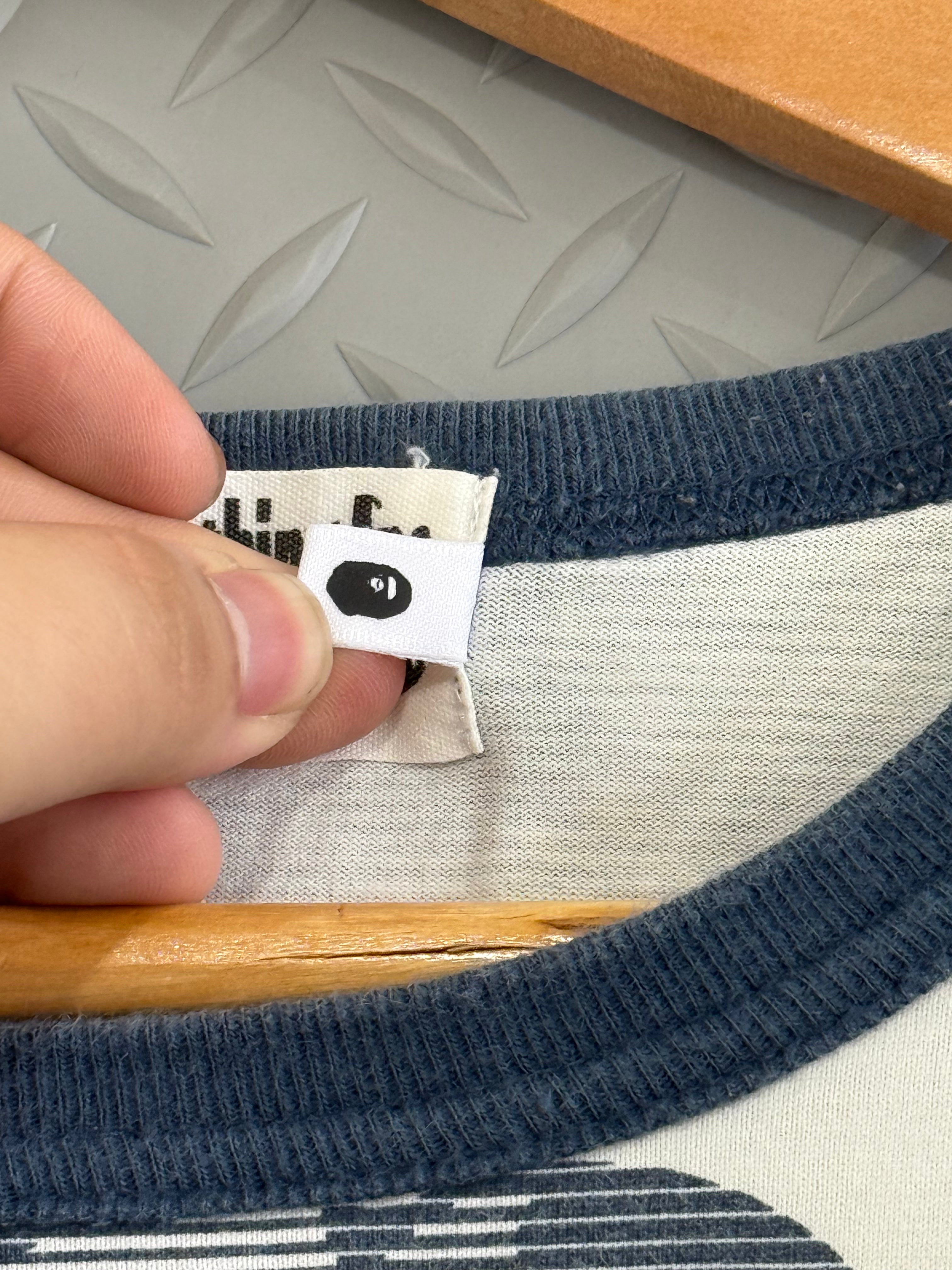 BAPE Stripe ABC Camo Relaxed Fit Pocket L/S Tee - Size L