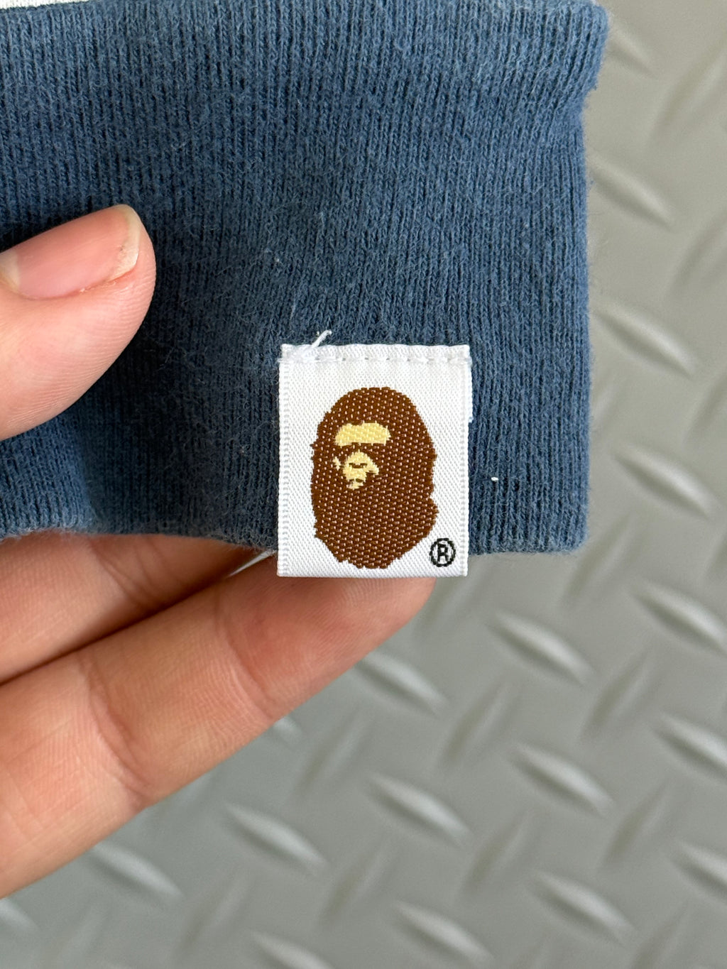 BAPE Stripe ABC Camo Relaxed Fit Pocket L/S Tee - Size L