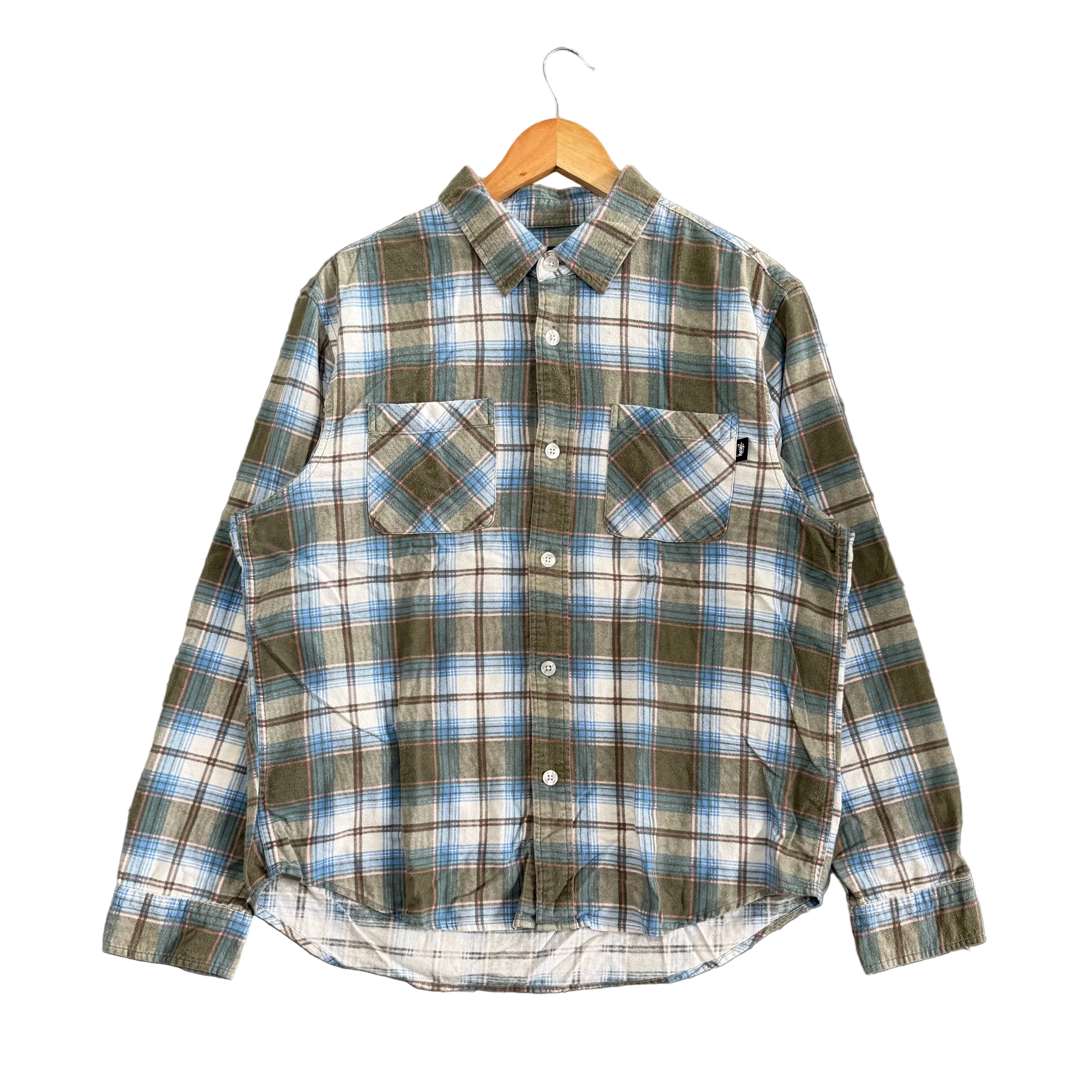 Stussy Adam Plaid Flannel Shirt - Size M