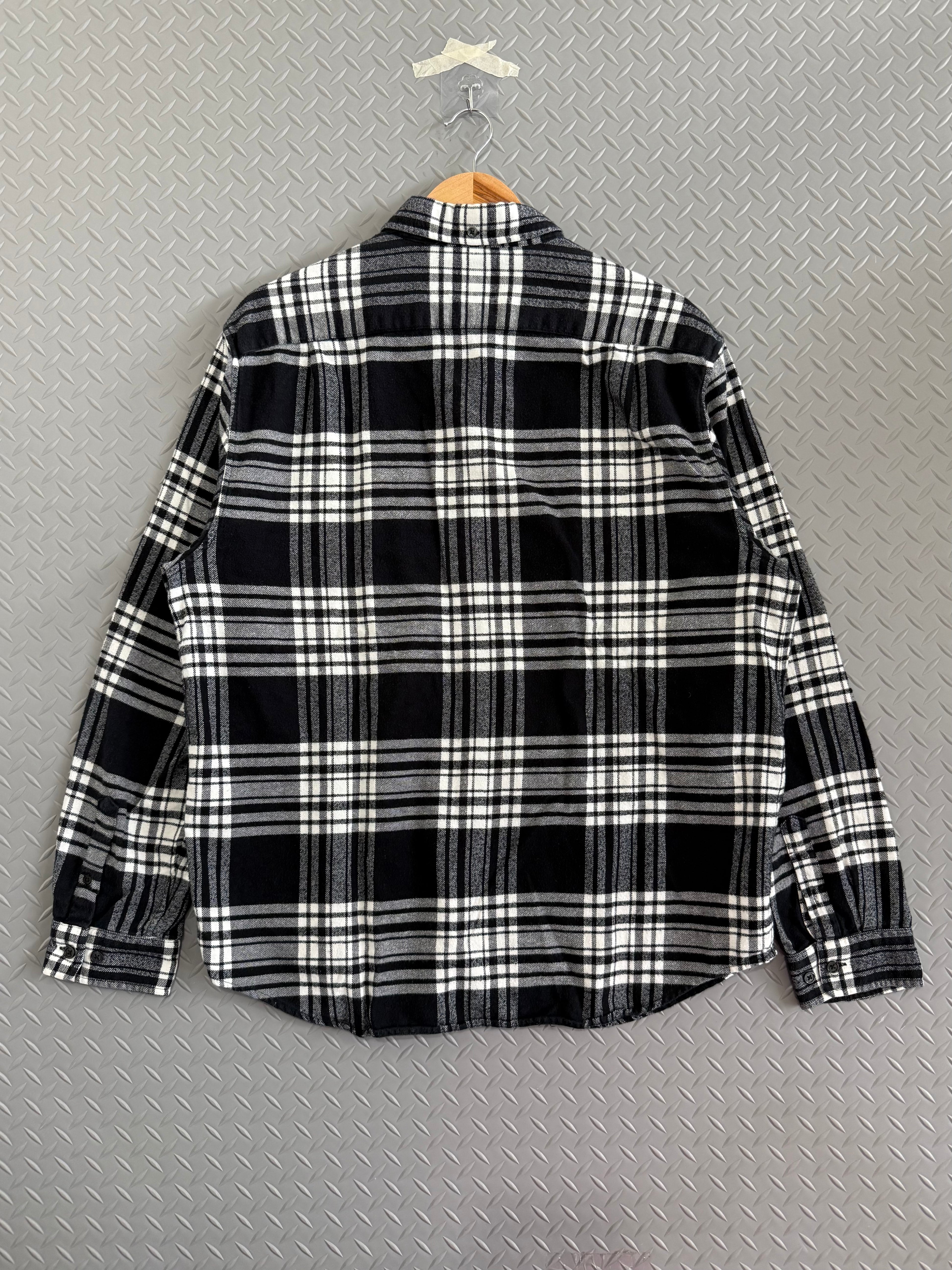 Supreme Black and White Flannel Shirt - Size XL