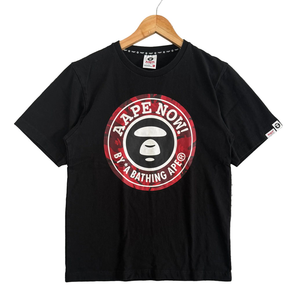 AAPE by A Bathing Ape Red Camo Logo Tee - Size S