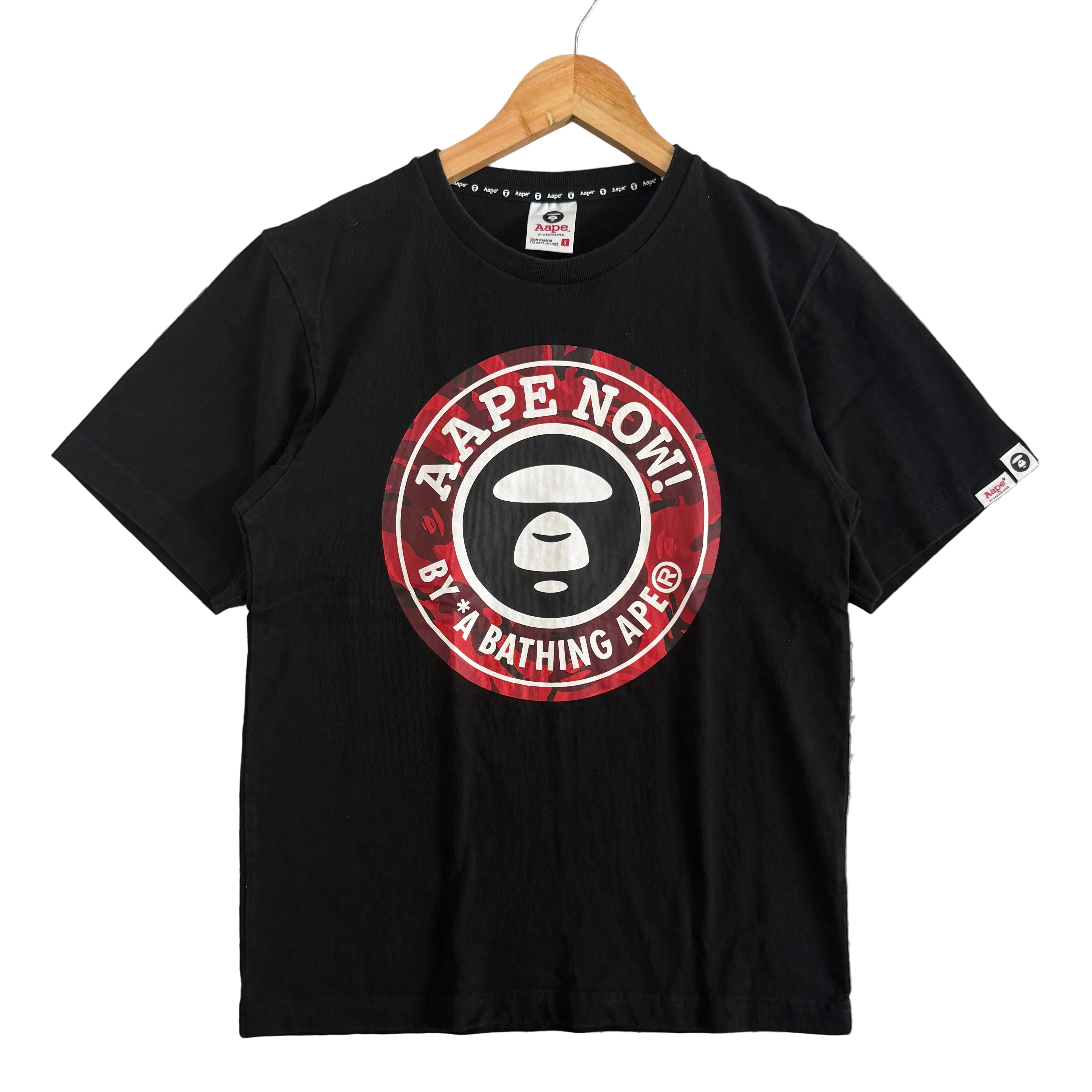 AAPE by A Bathing Ape Red Camo Logo Tee - Size S