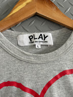 Play CDG Outline Heart Tee AZ-T266 - Size L