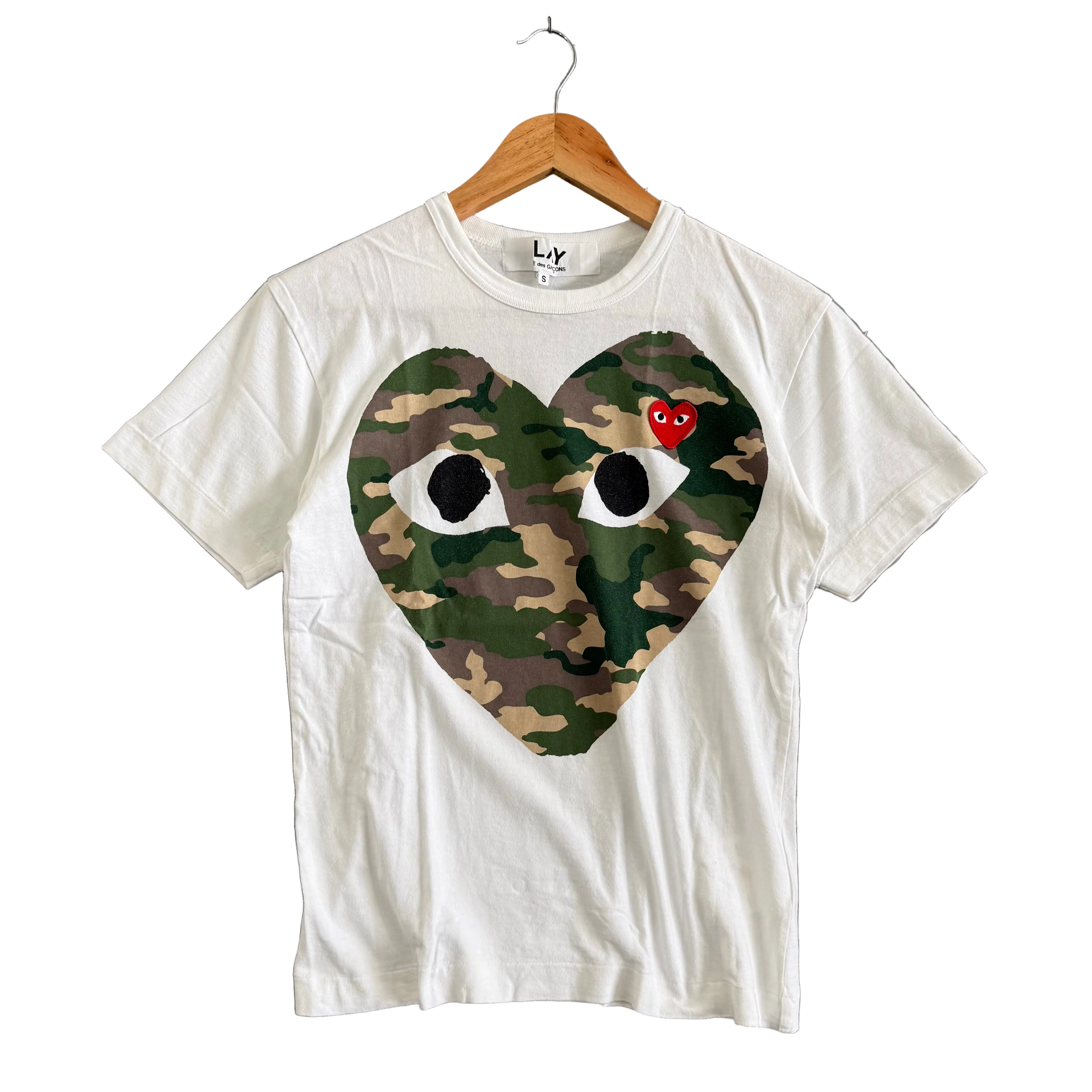 Play CDG Camo Heart Tee AZ-T242 - Size S