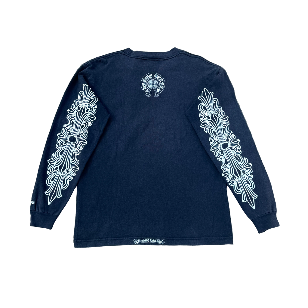 VTG Chrome Hearts Floral Longsleeve Pocket Tee - Size M