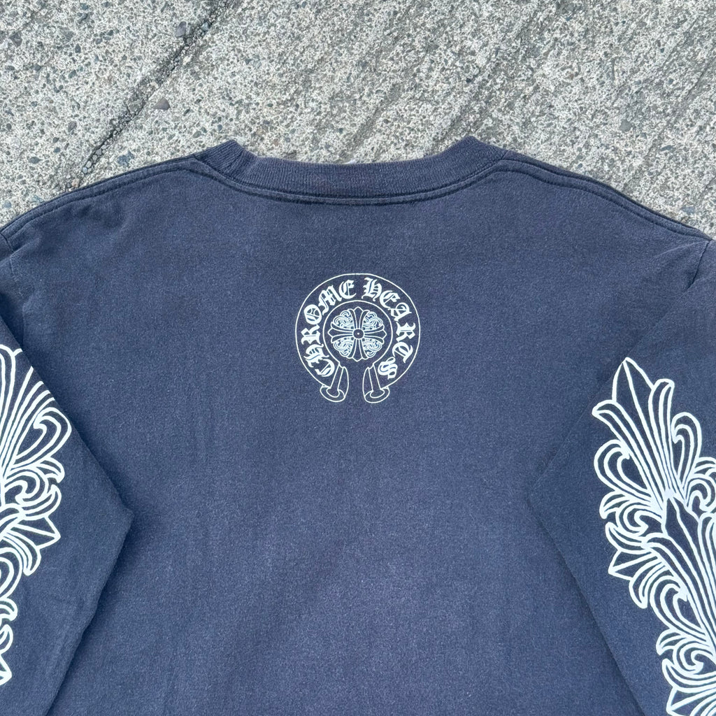 VTG Chrome Hearts Floral Longsleeve Pocket Tee - Size M