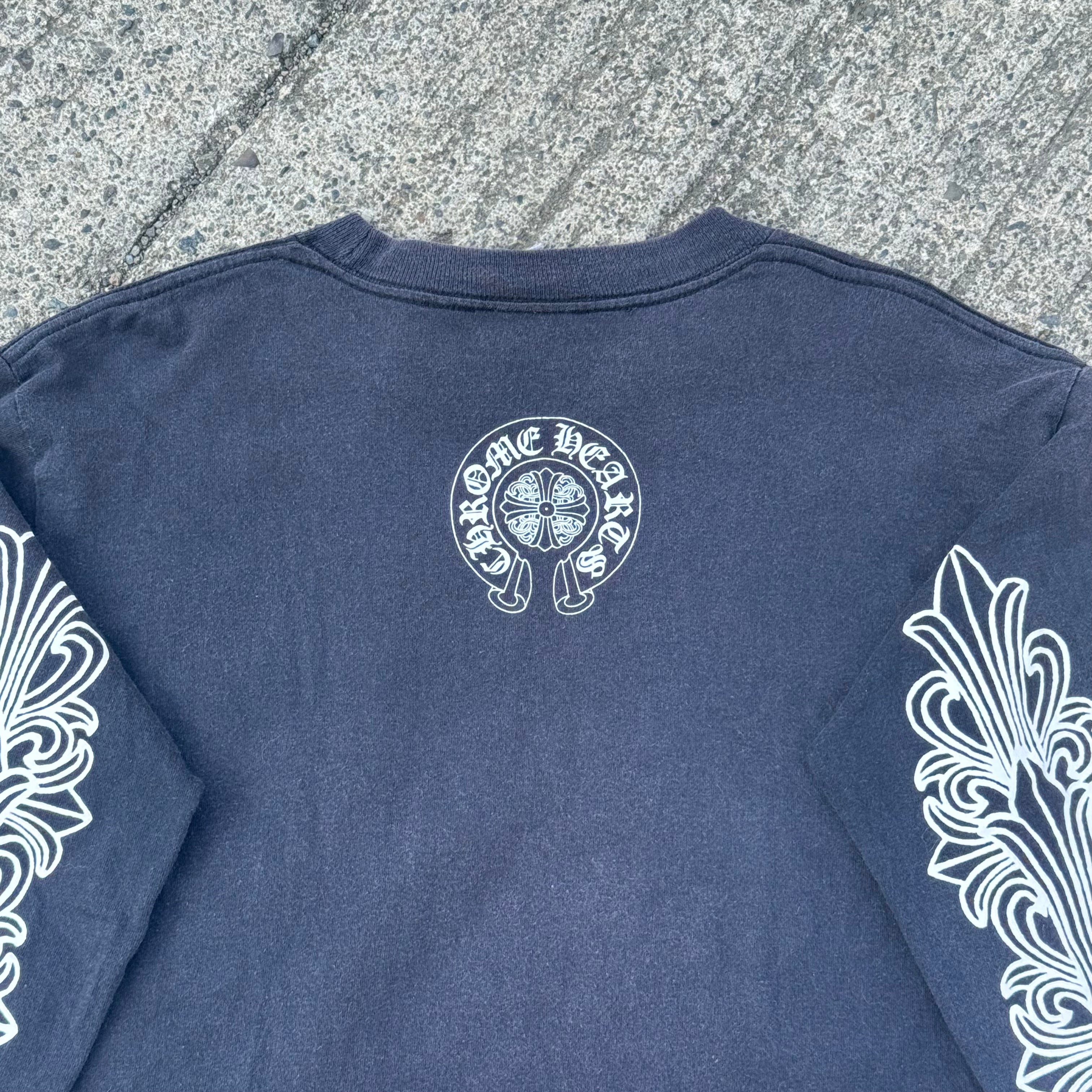 VTG Chrome Hearts Floral Longsleeve Pocket Tee - Size M