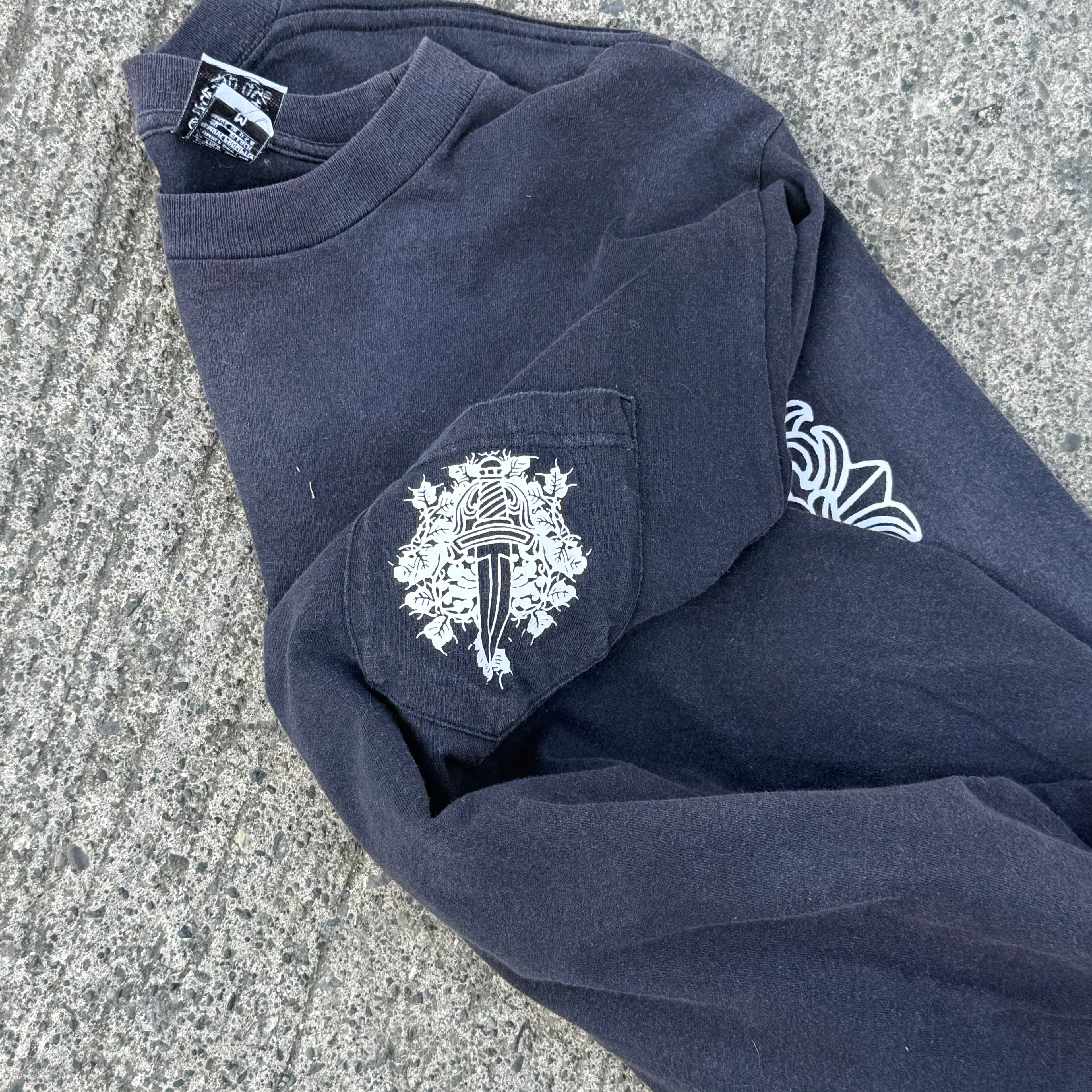 VTG Chrome Hearts Floral Longsleeve Pocket Tee - Size M